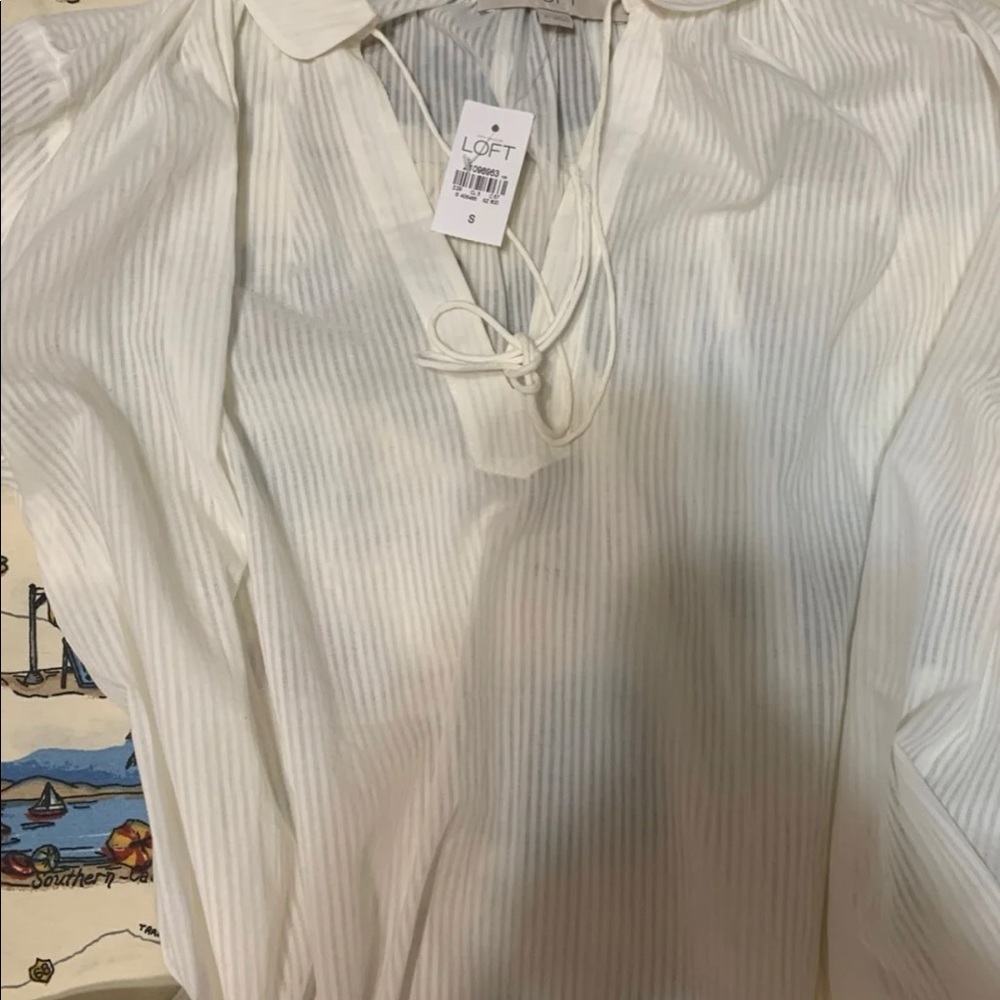 NWT Loft white shirt blouse - Picture 2 of 4